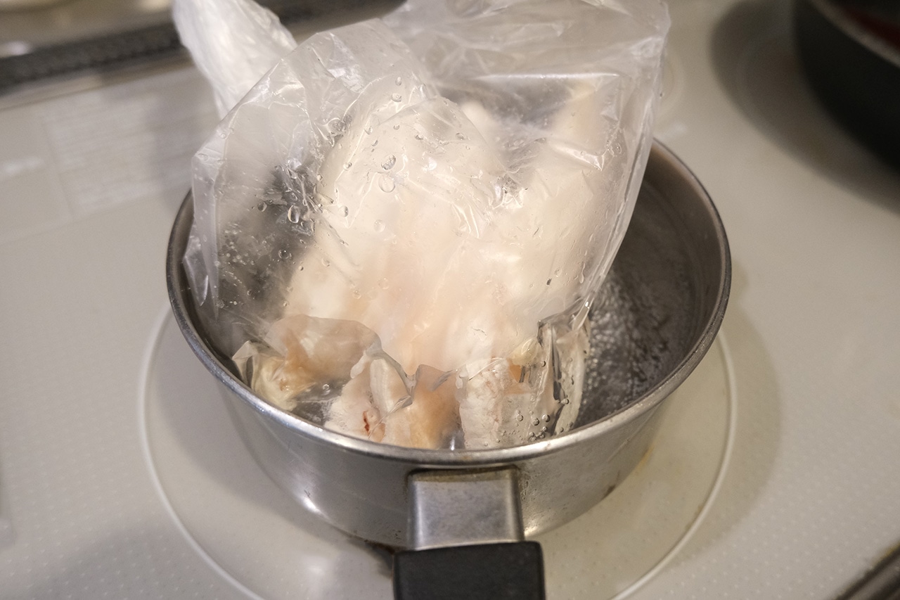 湯せん調理ができるポリエチレン袋　使用シーン