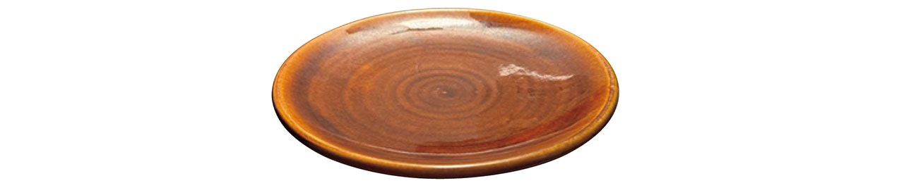 島根県の出西窯の飴釉の7寸皿