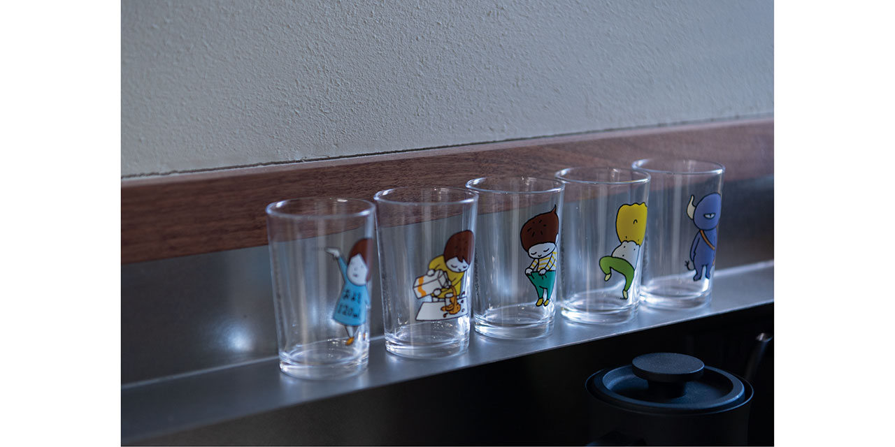 「ヨシタケシンスケ」展で販売されたオリジナルグラス