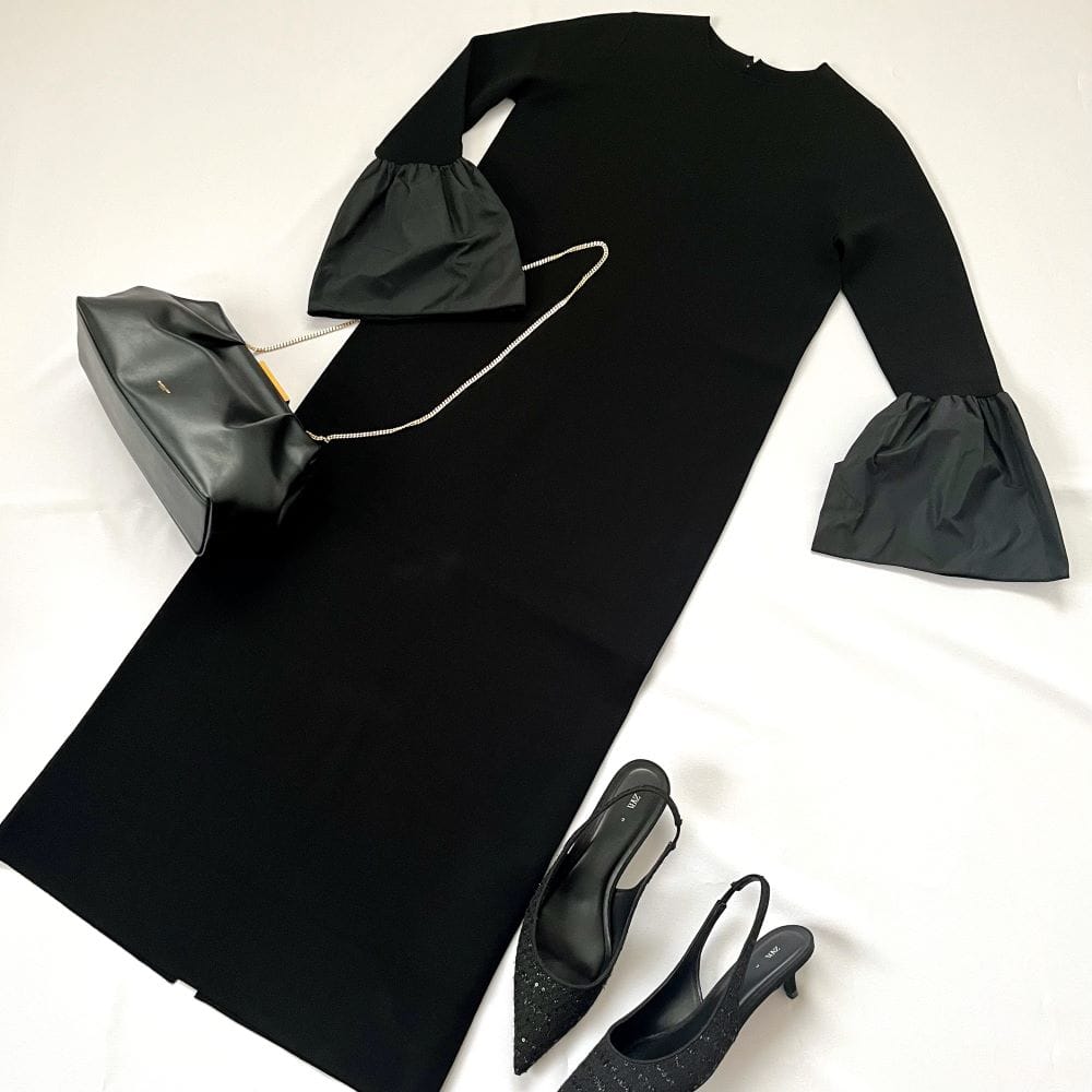 Demi-Luxe BEAMS ブラックニットドレス.M