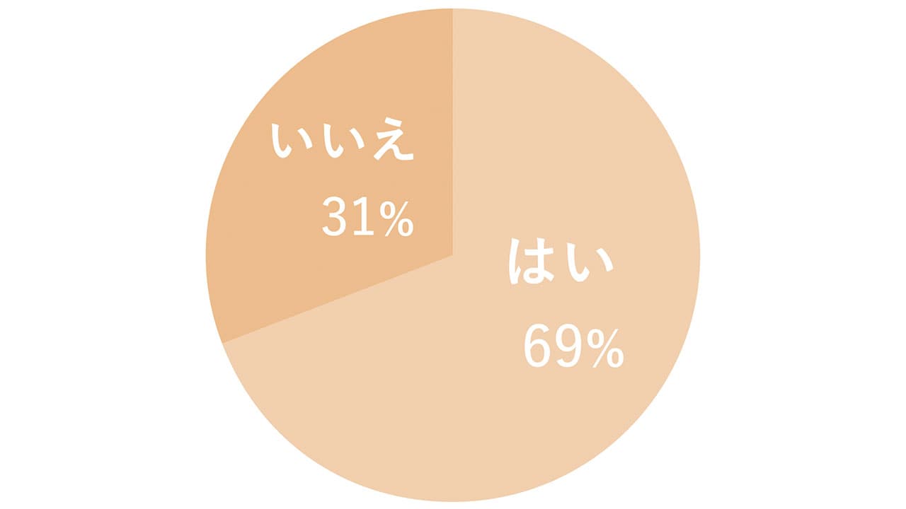 グラフ　はい69%　いいえ31%