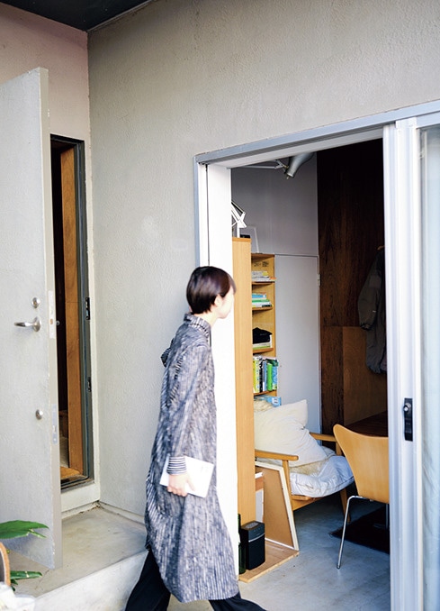 西川日満里さんの自宅の玄関