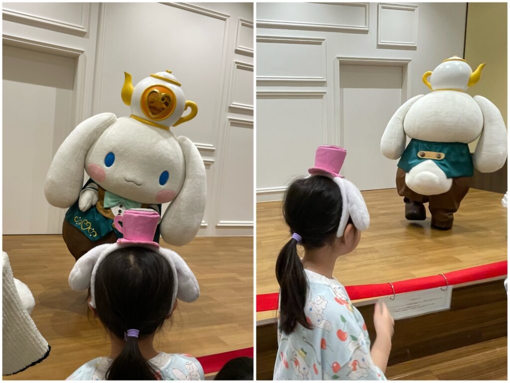 館のレストラン　オリジナルコスチューム　シナモンロール　Sanrio Puroland　サンリオピューロランド　2024年4月　ゴールデンウィーク　LEE100人隊　TB　はな　おでかけ部　おでかけ　子連れ体験