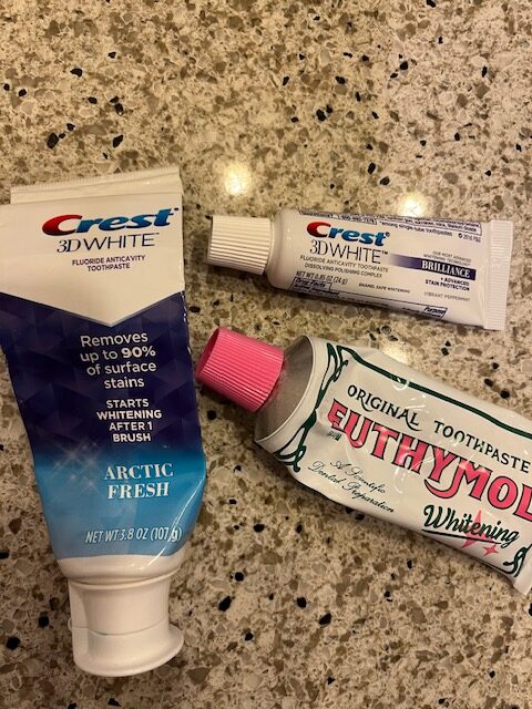 自分専用の歯磨き粉にもこだわりあり。夫婦で海外旅行が趣味で、海外に行ったときは、必ず現地で歯磨き粉を買って集めています。朝と晩、自分の好きな香りの歯磨き粉で歯を磨くとリフレッシュできます。