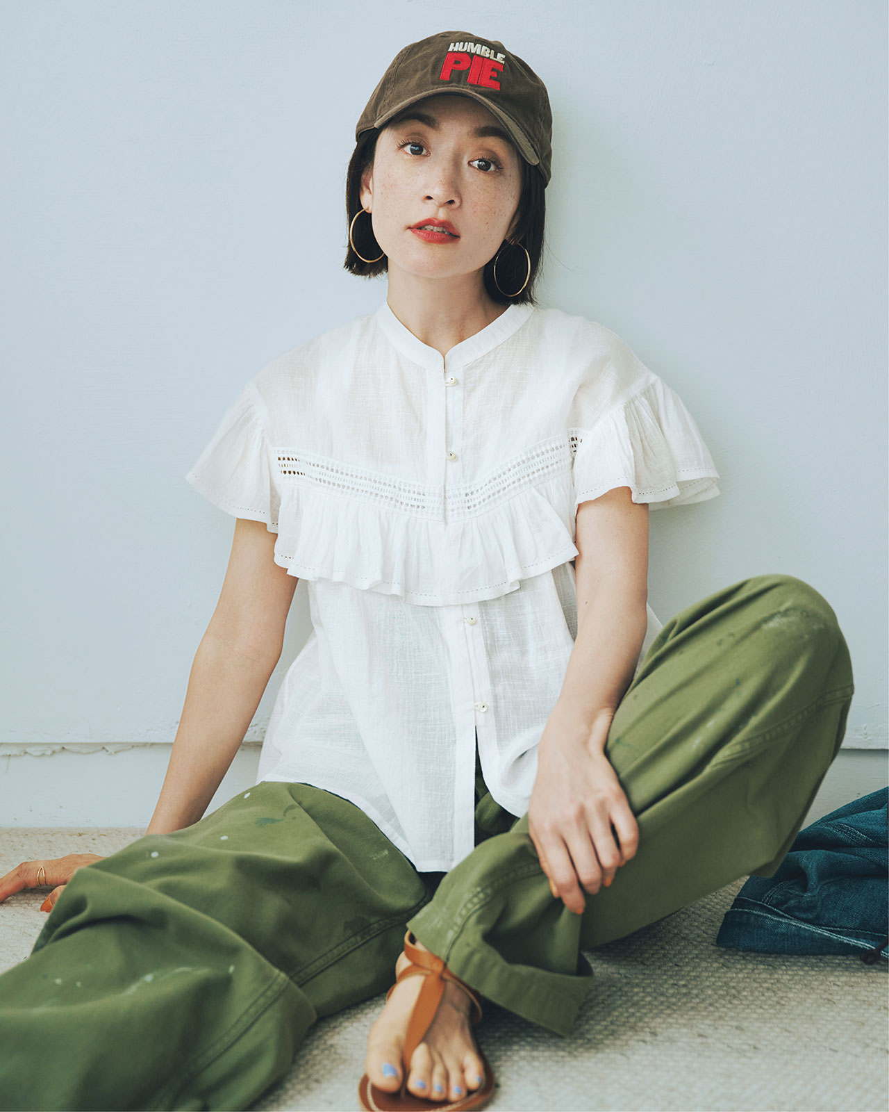 normment（ノーメント）　【洗える】COTTON TUCK FRILL BLOUSE