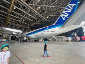 ANA　blue hanger　機体整備工場　全日空　ANA　工場見学　社会科見学　LEE100人隊　TB　はな　おでかけ部　子連れ体験