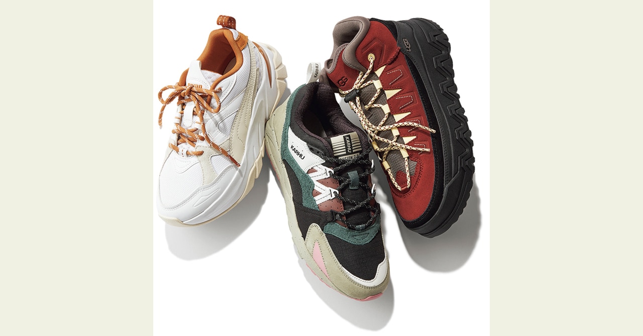 UGG【Captrail High】￥27500／デッカーズジャパン（アグ）　

KARHU【Fusion2.0】￥19800／カルフ トウキョウ（カルフ）　

PUMA【SOPHYR】￥14300／プーマ お客様サービス（プーマ）