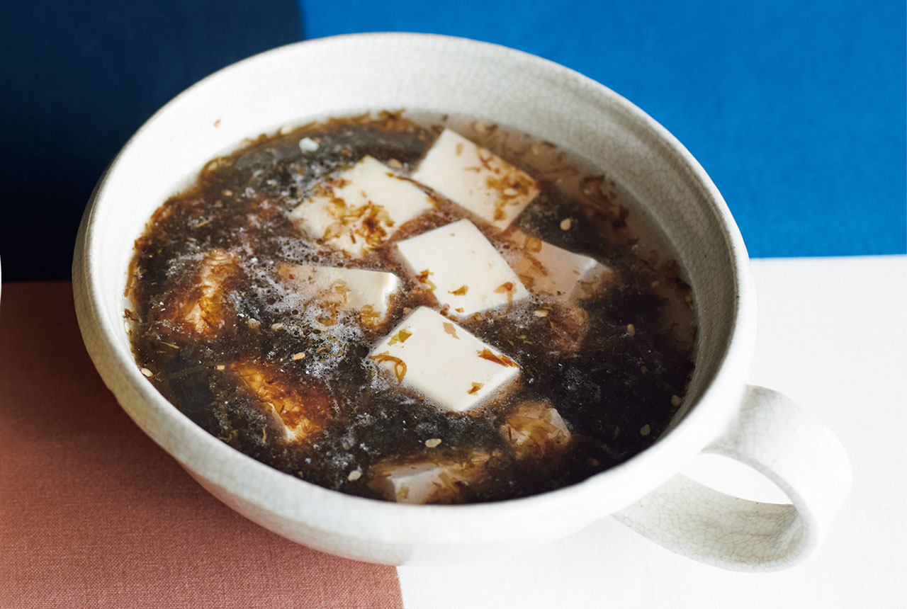 「もずくと豆腐、ノリのスープ」レシピ／長谷川あかりさん