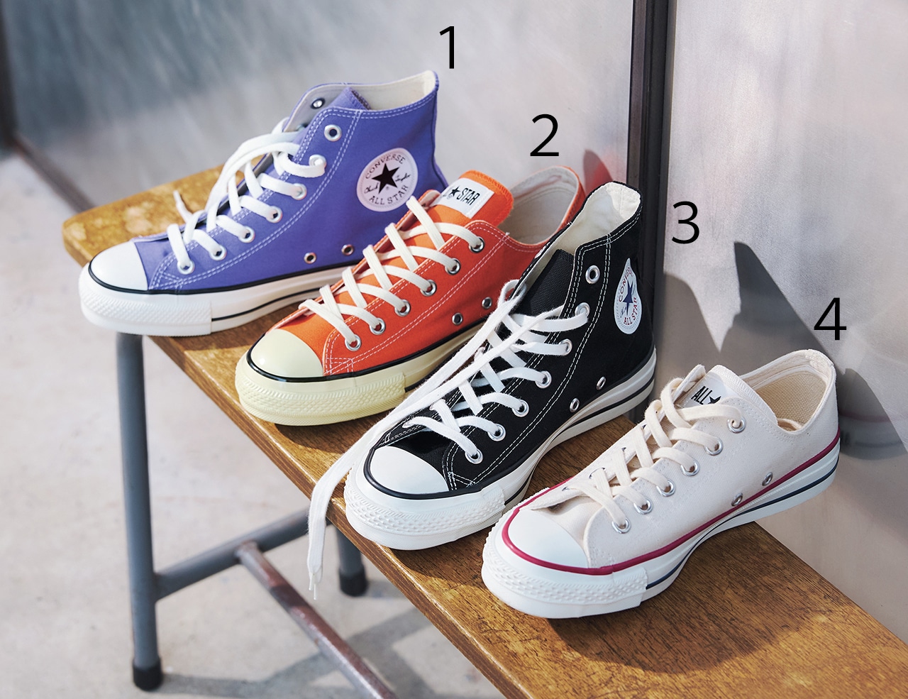 【ALL STAR Ⓡ HI】【ALL STAR US AGEDCOLORS OX】【CANVAS ALL STAR J HI】4_【CANVAS ALL STAR J OX】