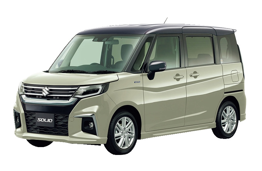 SUZUKI SOLIO　【スズキ／ソリオ】　（ハイブリッドMZ）￥2094400〜　総排気量1242㏄　全長3790×全幅1645×全高1745㎜　WLTCモード燃費19.6㎞/ℓ　全13色　定員5名