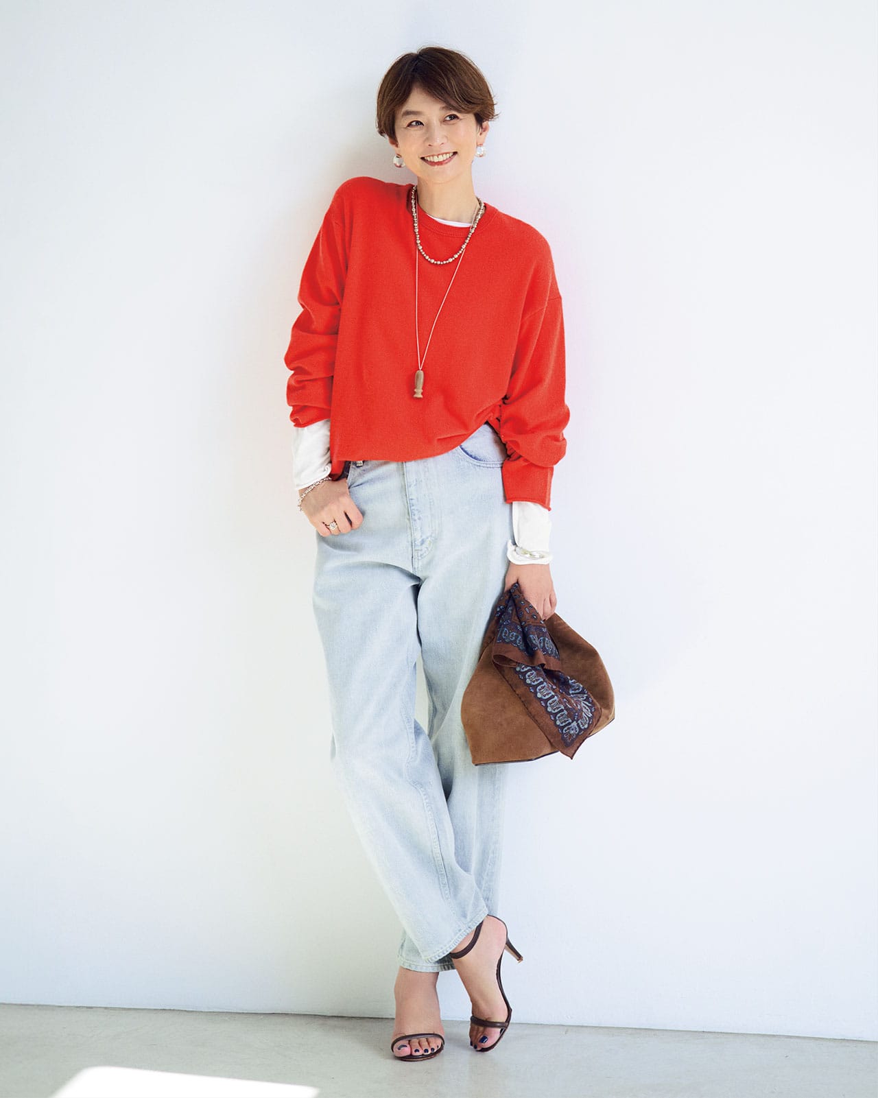 YLÈVE （イレーヴ）【五明祐子さんセレクト】CASHMERE KN T【洗える】【五明祐子さんセレクト】SUPIMA COTTON / LINEN JERSEY P/O【洗える】【五明祐子さんセレクト】13.5oz DENIM BAGGY FADE