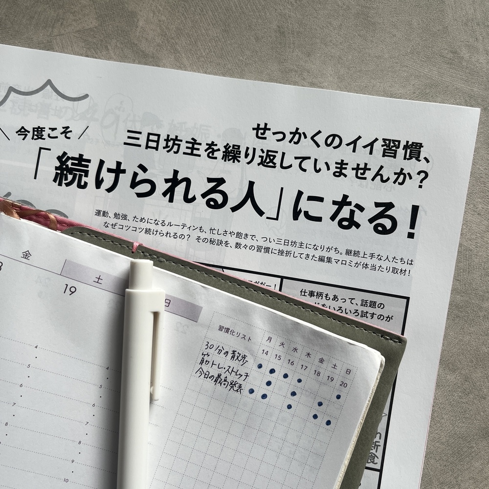 LEE11月号「今度こそ「続けられる人」になる！」のページと100人隊のハビットトラッカー