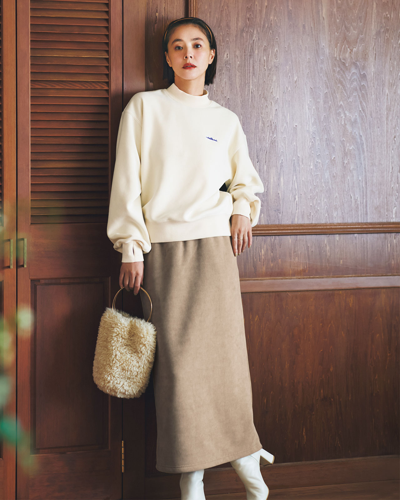 LEE限定 THOUSAND MILE（サウザンドマイル）【洗える】KNIT FREECE MOCK NECK PULLOVER　THOUSAND MILE（サウザンドマイル）【洗える】KNIT FREECE SKIRT