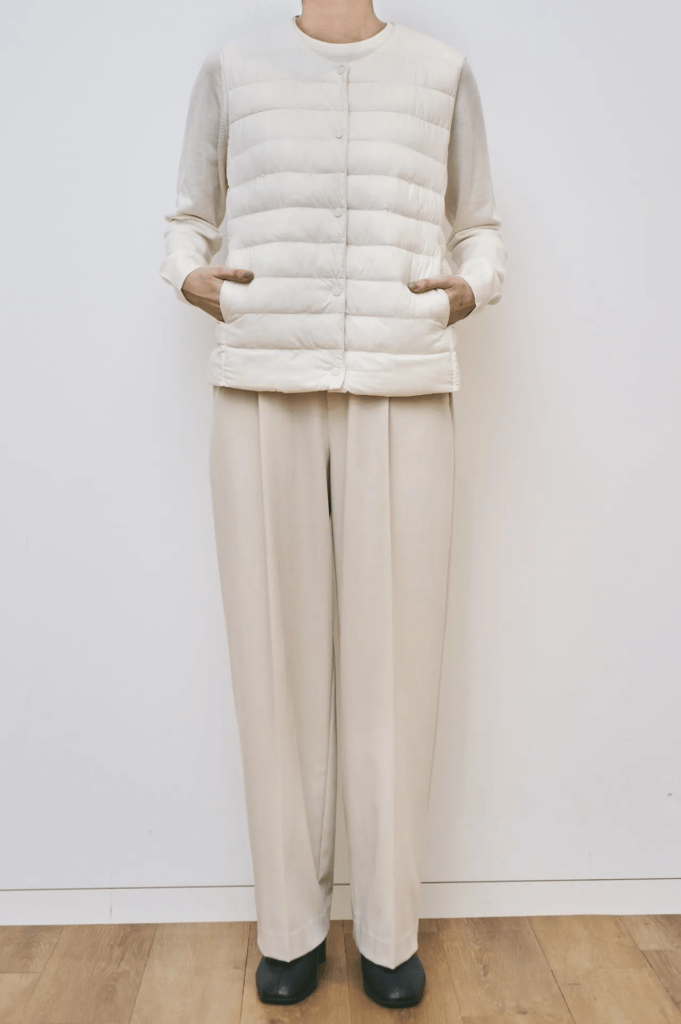 ユニクロ「パフテックコンパクトベスト」のコーデ