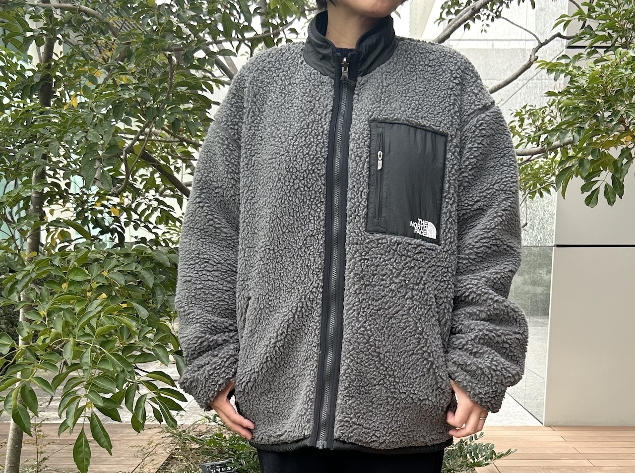 【ザ・ノース・フェイス（THE NORTH FACE）】洗える Reversible Extreme Pile Jacket　着用