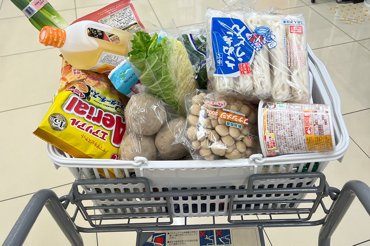 ポリプロピレン　買い物かご 使用シーン1