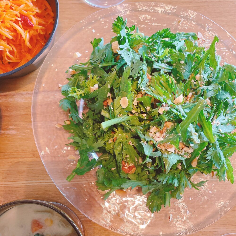 サラダ 春菊 食事