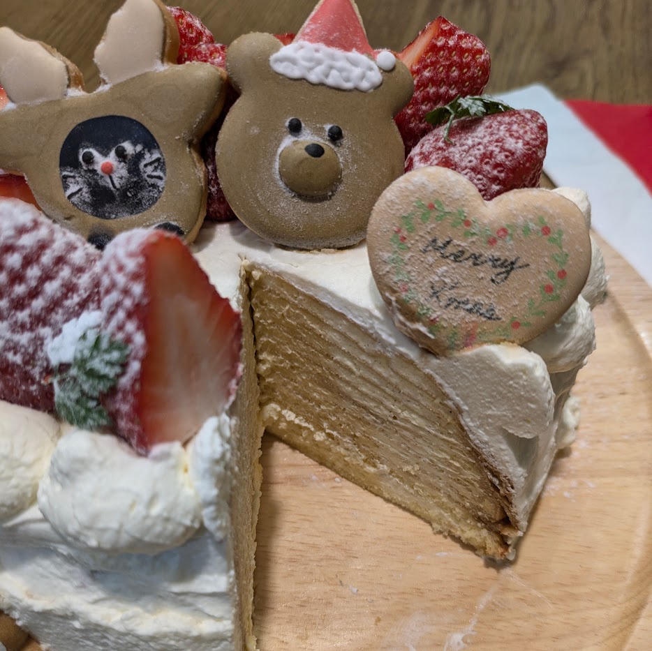 ミルクレープ　手つくりケーキ　Xmas