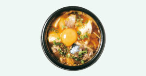 「サバ缶純豆腐スンドゥブ風スープ」レシピ／エダジュンさん