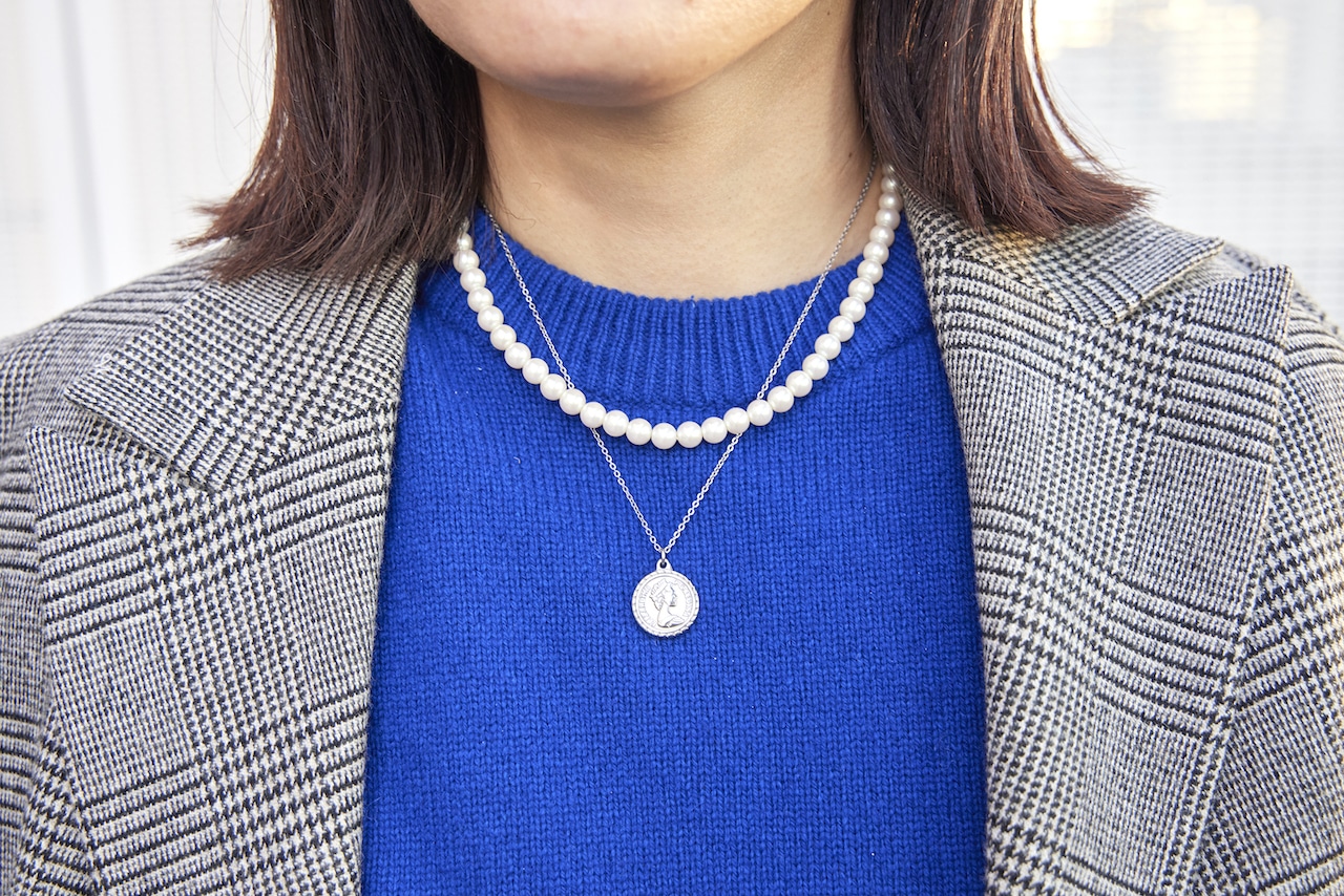 コインネックレスとパールネックレス