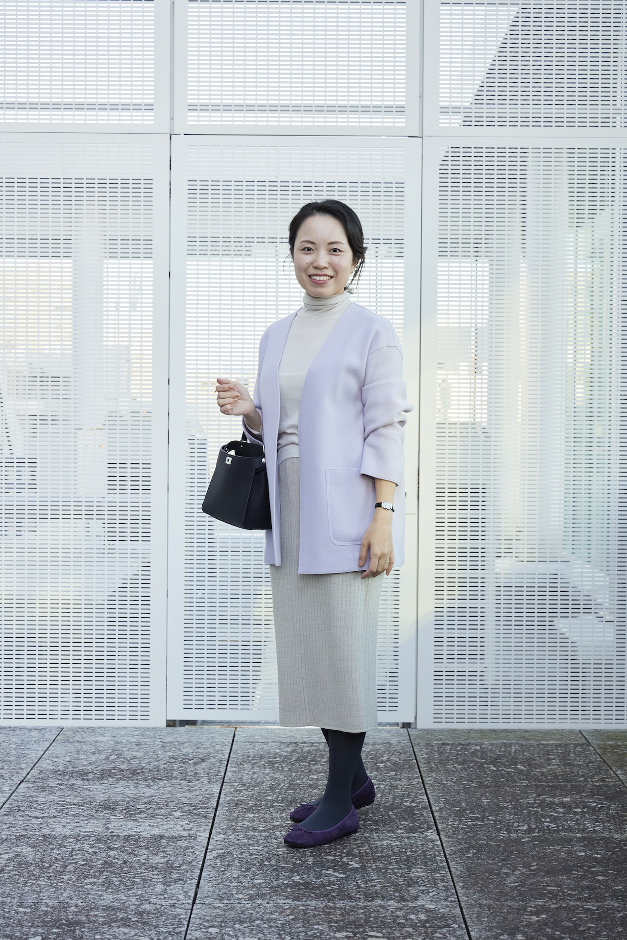 ユニクロのリブスカートコーデ