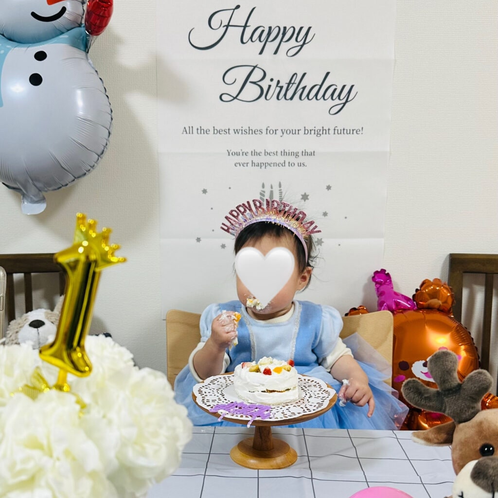 スマッシュケーキ　誕生日　ファーストバースデー