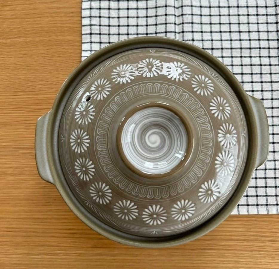 【銀峯陶器】「花三島 土鍋」