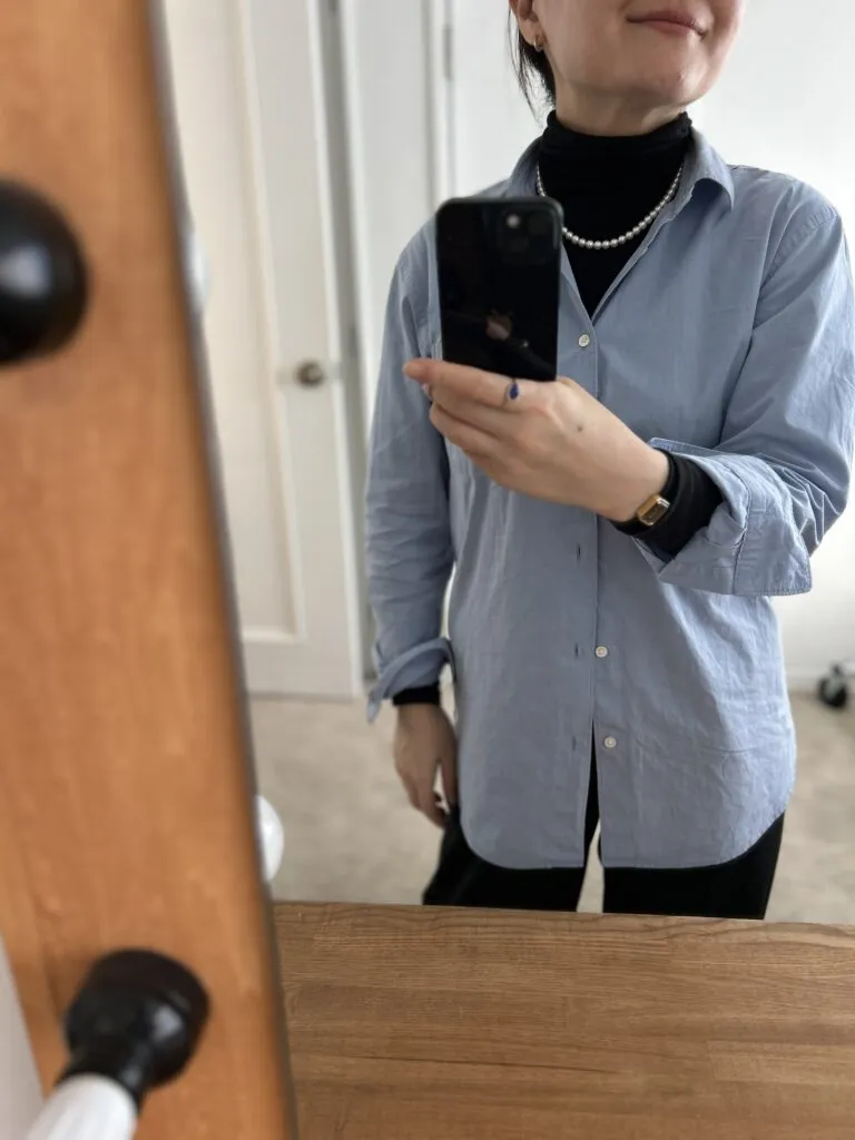 ユニクロ「ブロードシャツ」のコーデ