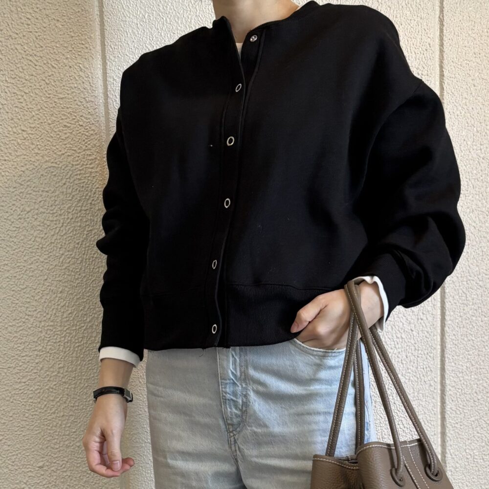 and me　裏起毛スウェットカーディガン