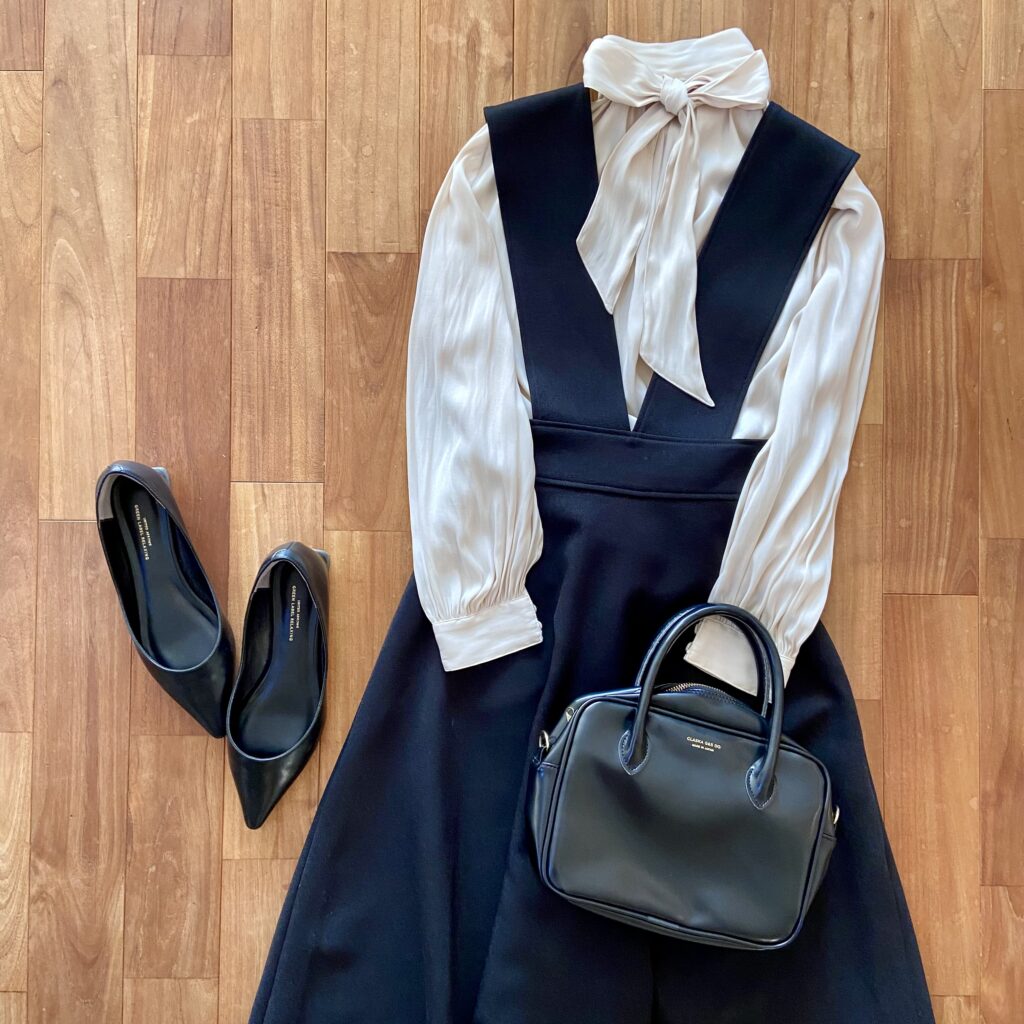 ナチュラルビューティーベーシック　ジャンスカ　ワンピース　ハレの日　きれいめコーデ