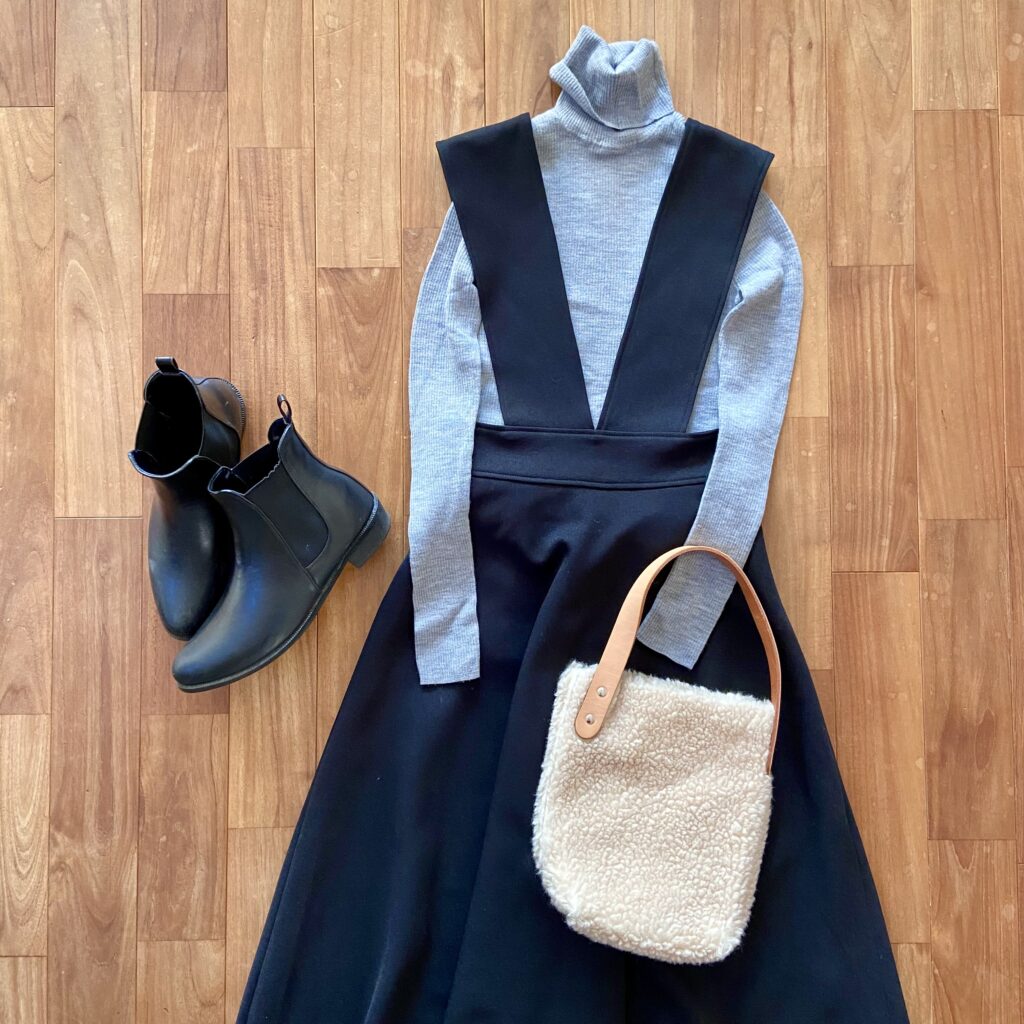 40代コーデ　ワンピース　ジャンスカ　NATURAL BEAUTY BASIC