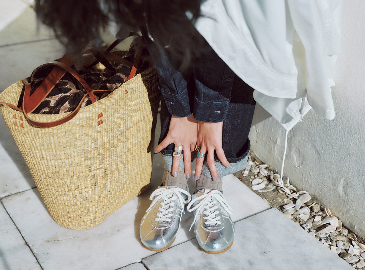 竹下玲奈さん カットソー【BORDER BOAT NECK PO】¥45100/マディソンブルーのコーデ