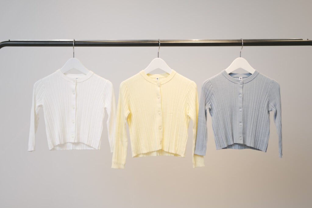 GIRLS ウォッシャブルニットリブカーディガン