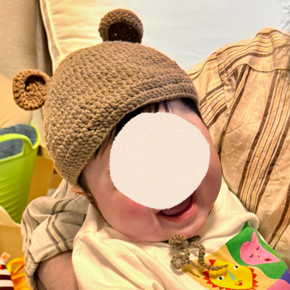 かぎ針編み 編み物 クマ耳帽子