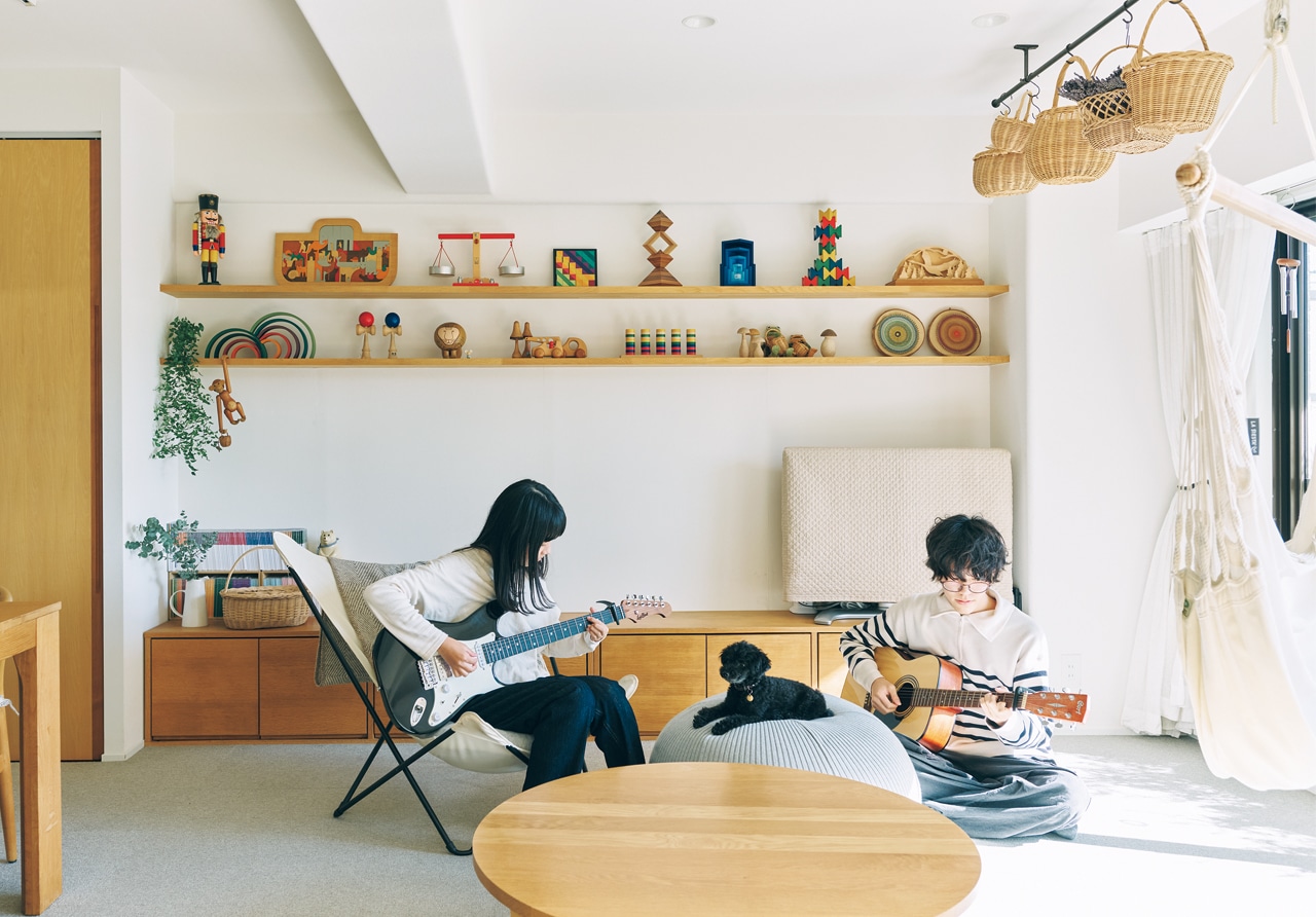 すっきりしながらも温かみのあるリビング。