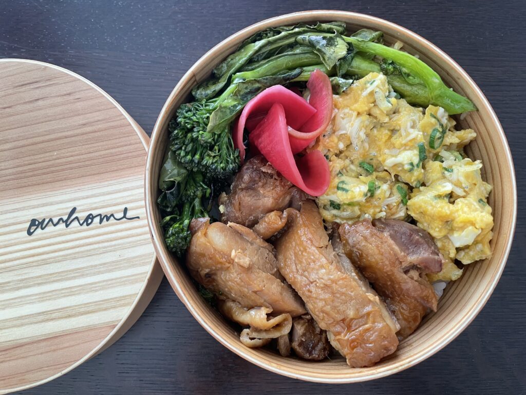 照り焼きチキン弁当 栗原はるみさんレシピ 野口真紀さんレシピ OURHOME まんまる曲げわっぱ わっぱ弁当 LEE100人隊 TB はな シラスとねぎのぐちゃぐちゃ卵
