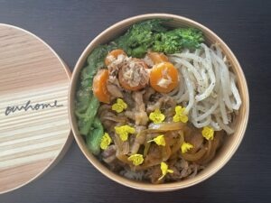 野口真紀さんレシピ　ポークチャップ弁当　LEE100人隊　TB　はな　料理部　OURHOMEのまんまる曲げわっぱ