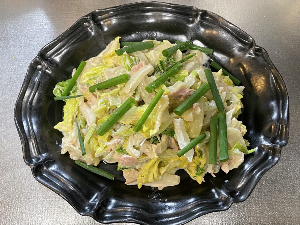 白菜のマヨポンツナ和え写真1　作ってみましたおいしいLEEレシピ　和田明日香　LEE100人隊　TB はな　料理部