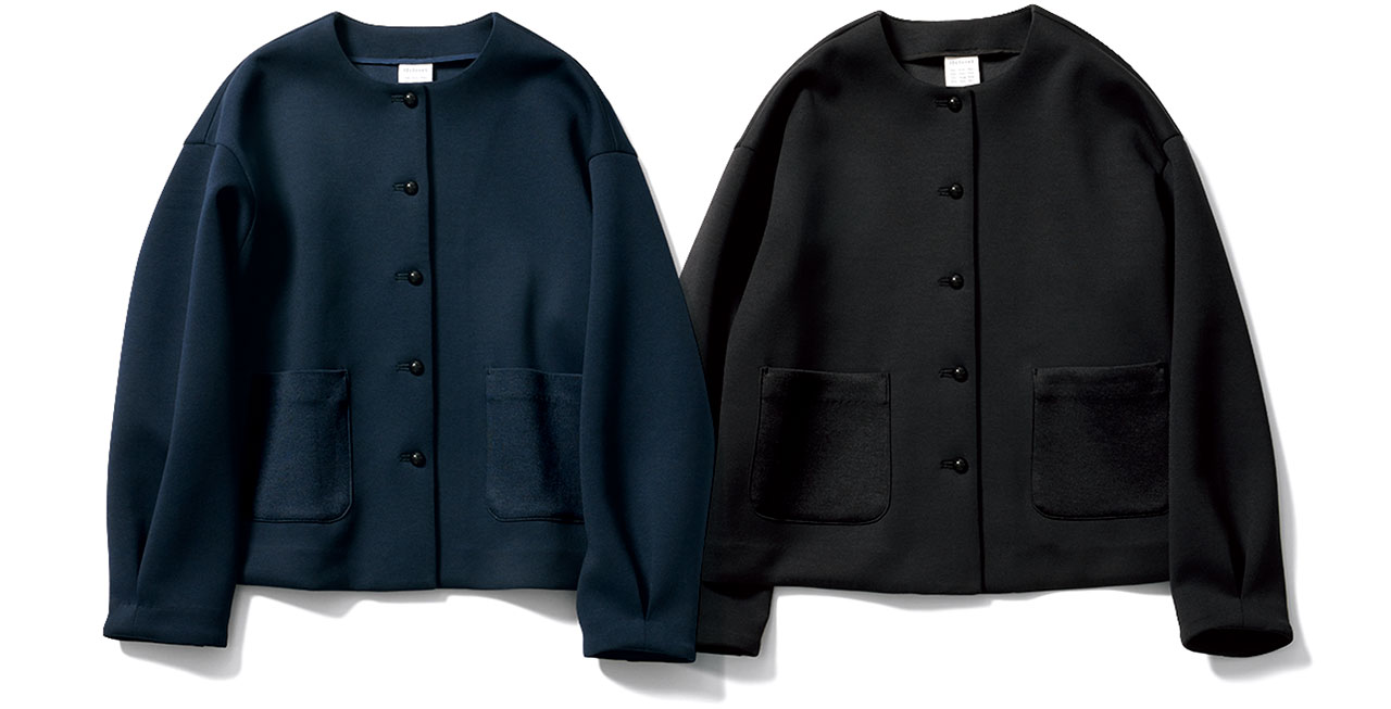 12classe【洗える】ダンボールノーカラージャケット