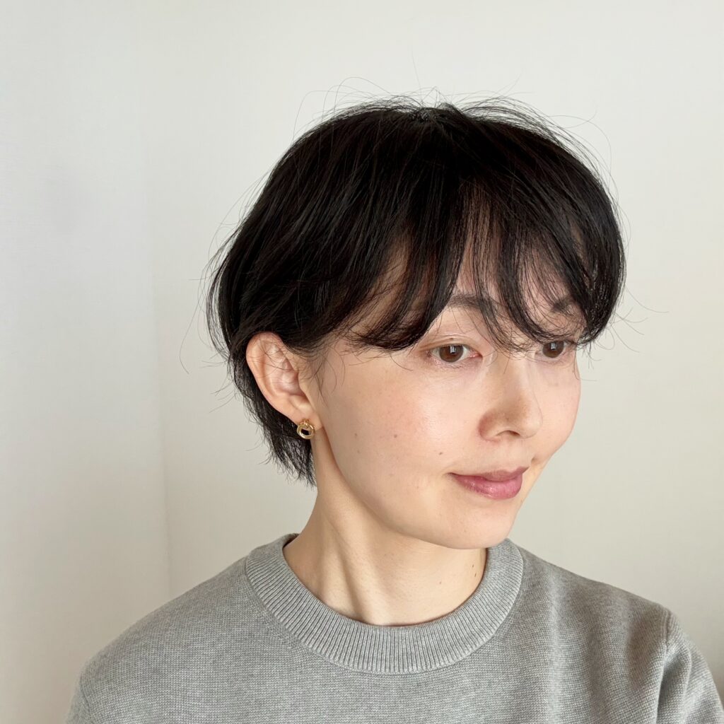 アラフォーのくしゃっとパーマショートヘア