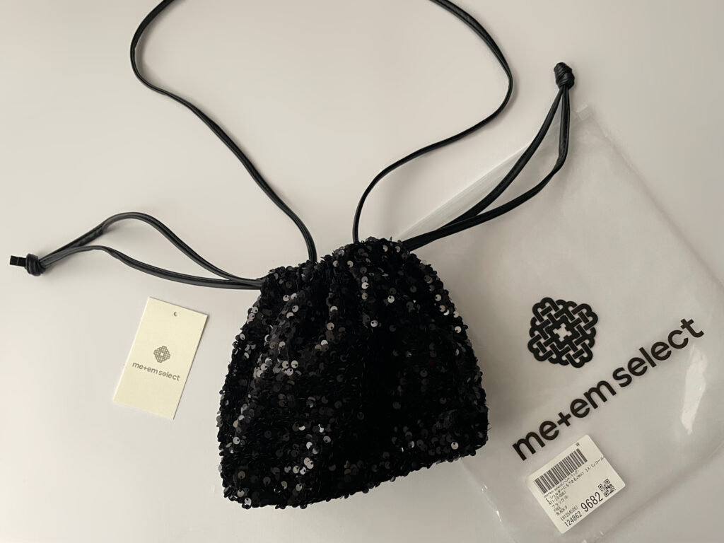 ミームセレクト　me＋em select スパンコール巾着ミニショルダーハンドバッグ　2WAYバッグ　LEE100人隊　TB　はな　今日のお買い物