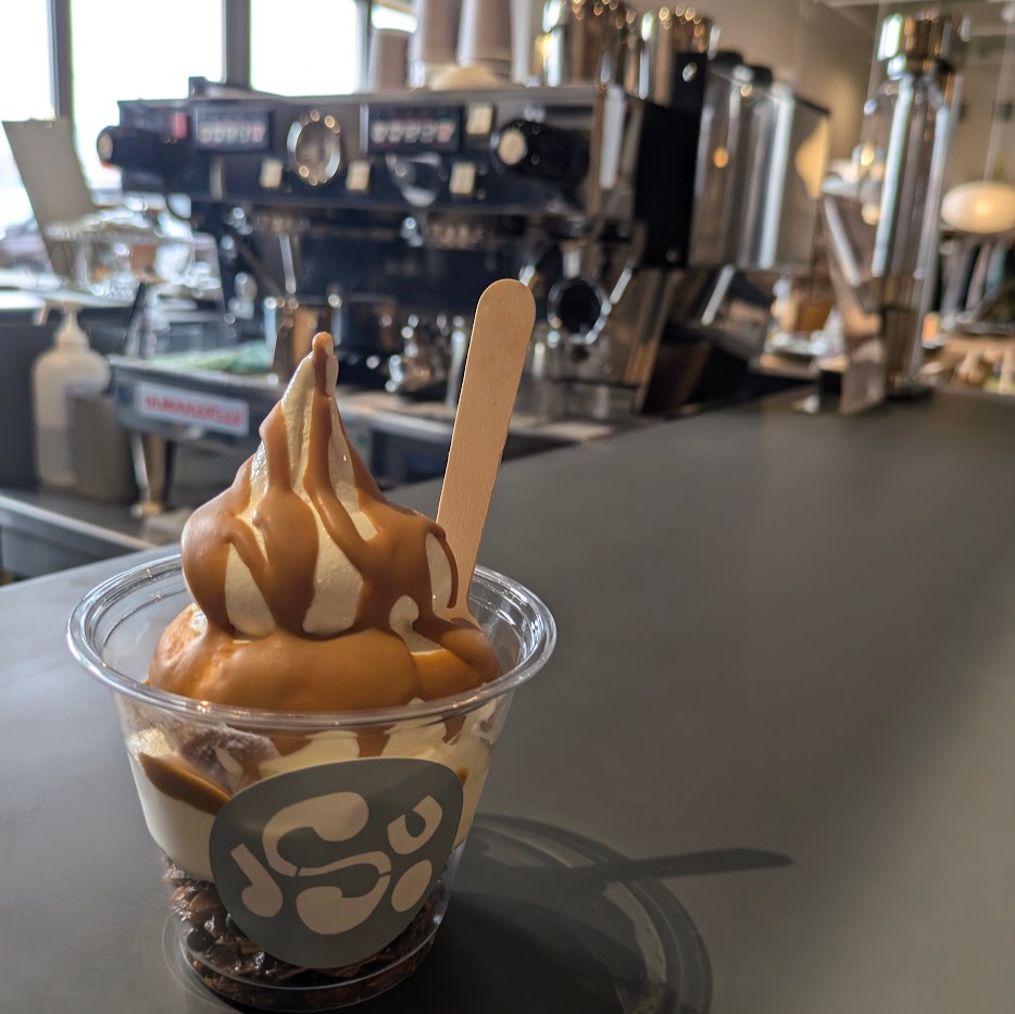 SOUPカフェラボ　ソフトクリーム　マルゾッコ