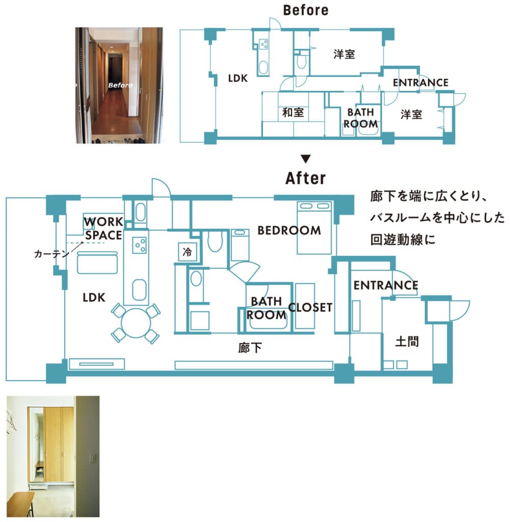 まつださん宅の間取り図Before→After