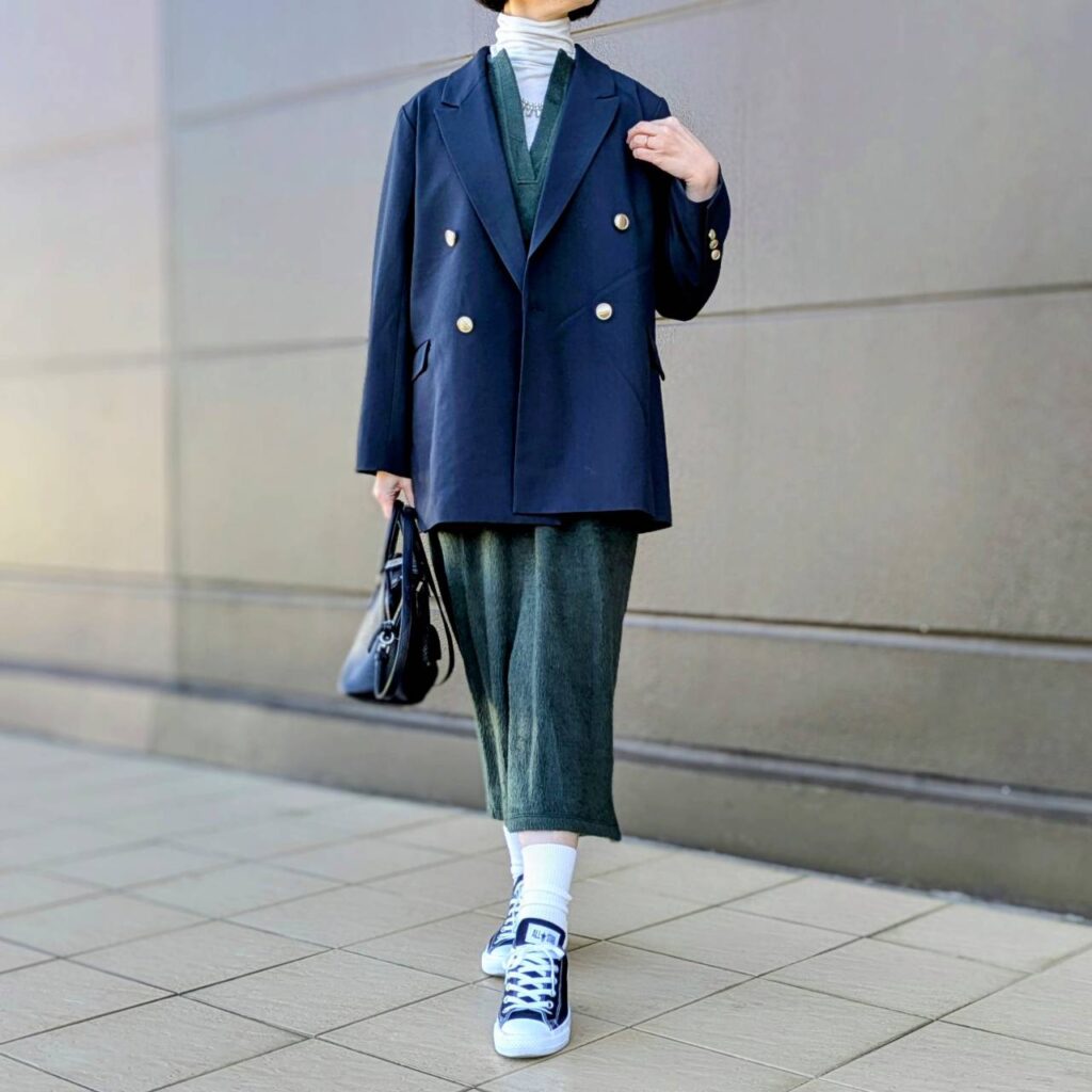 30代紺ブレ 40代ネイビーブレザー ファッション