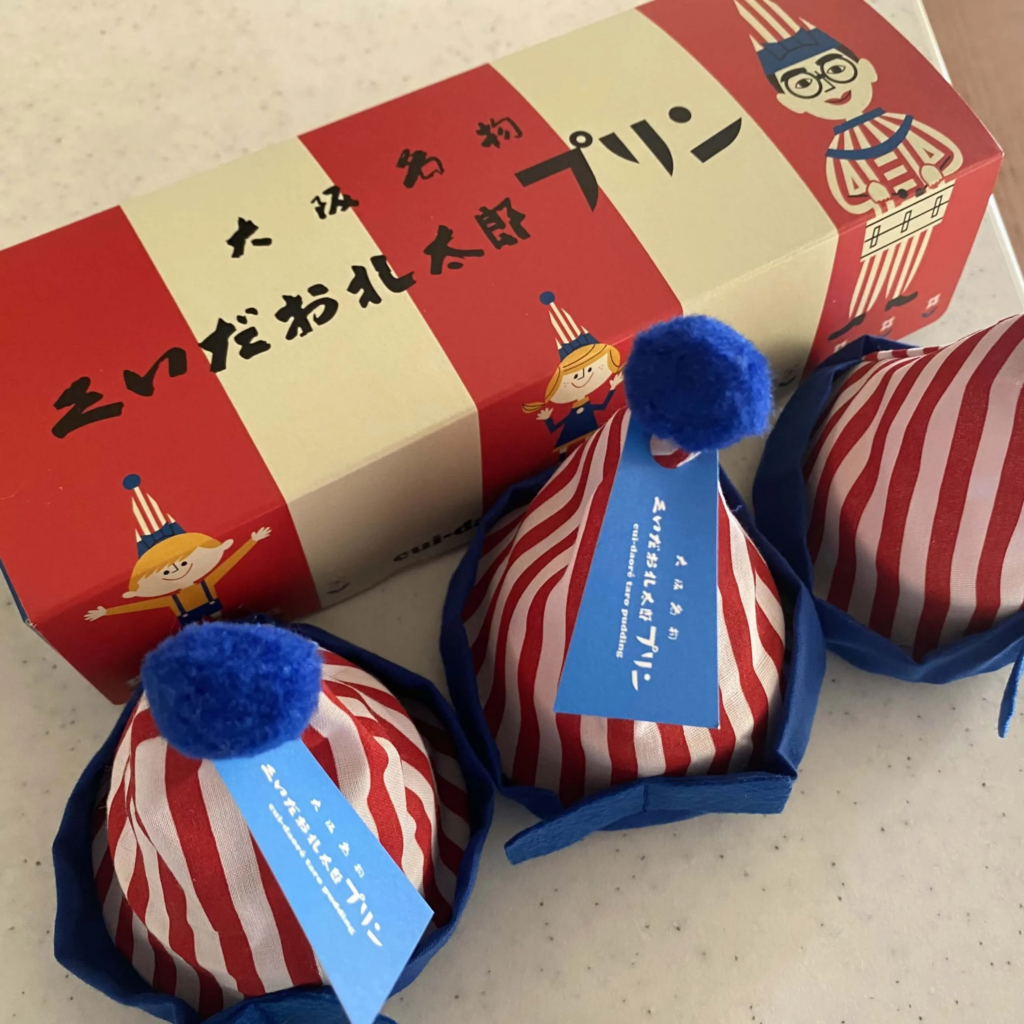 「大阪名物 くいだおれ太郎プリン」パッケージ