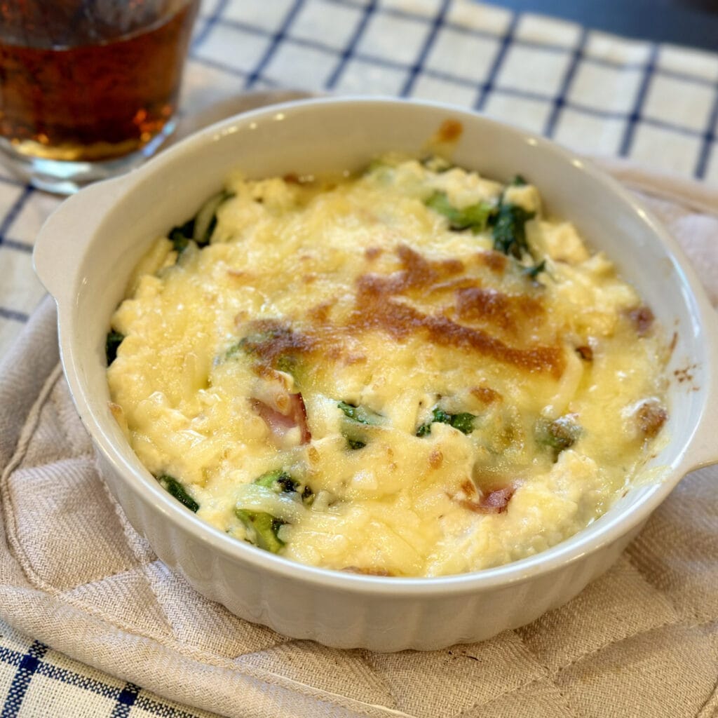 榎本美沙さんの「菜の花のお豆腐グラタン」