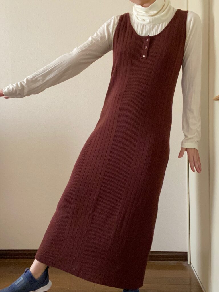 ニット　セットアップ　タートルネック