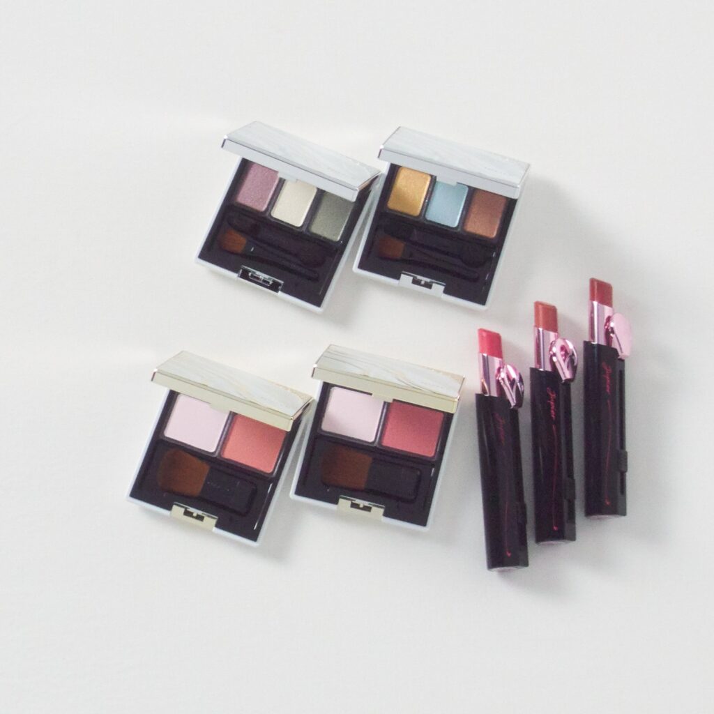 ジュピエル　ワンタッチリップスティック 新3色 各¥5170、ジュピエル　アイカラーコンパクト 新2種 各¥5500、ジュピエル　フェイスカラーコンパクト 新2種 各 ¥5500（価格はすべて税込価格）