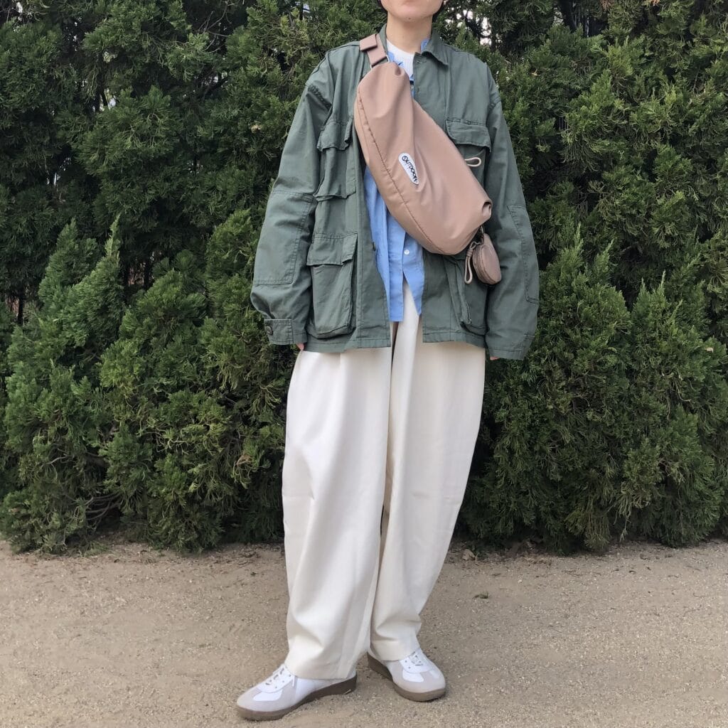 ロスコ　アウトドアプロダックツ　LEEマルシェ　ピクニック　アラフォーコーデ