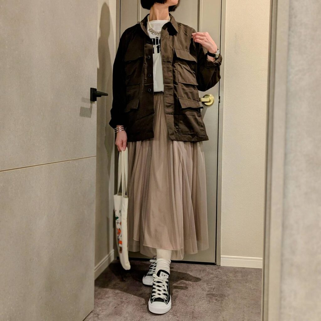 30代女子コーデ 40代女子ファッション 甘辛ミックス